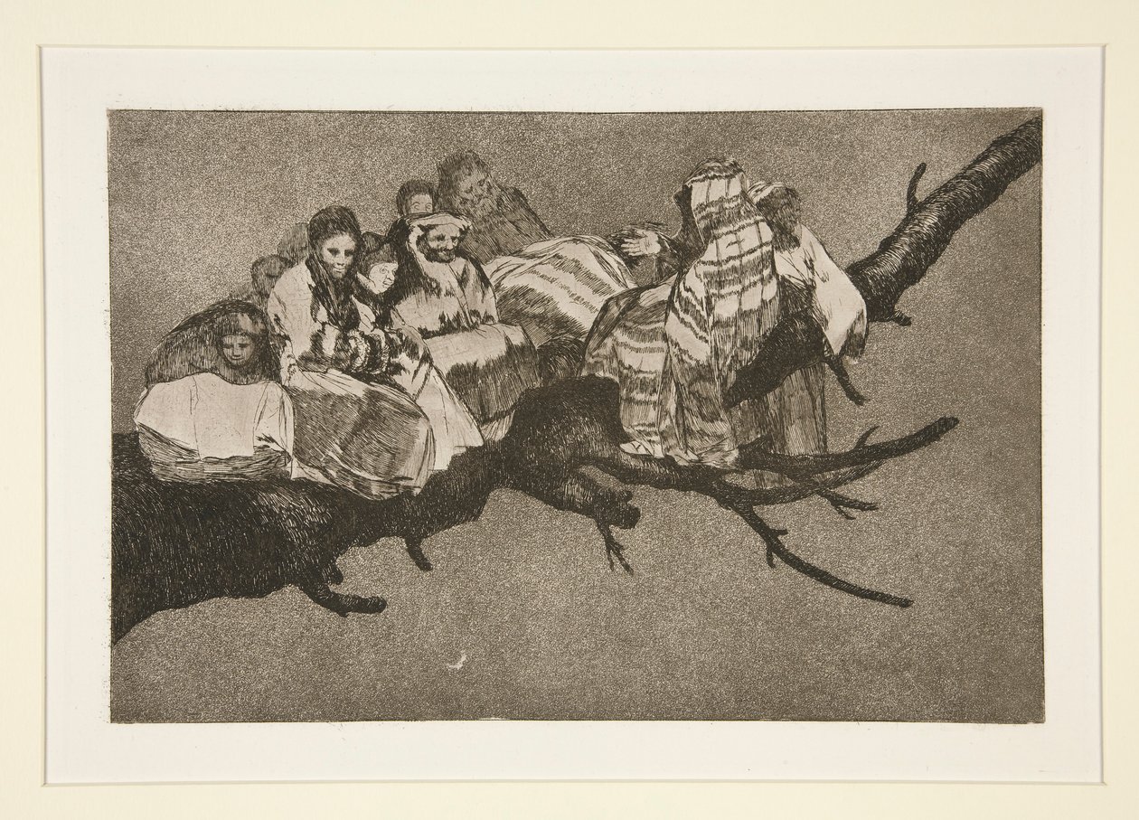 Disparate ridiculo (Belachelijke dwaasheid), pl. 3 uit de serie Los proverbios door Francisco de Goya