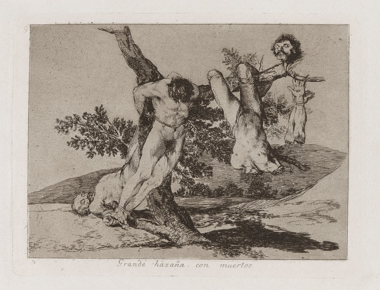 Grande hazaña! Con muertos! (Een heldendaad! Met doden!), Plaat 39 uit Los desastres de la guerra (De rampen van de oorlog) door Francisco de Goya