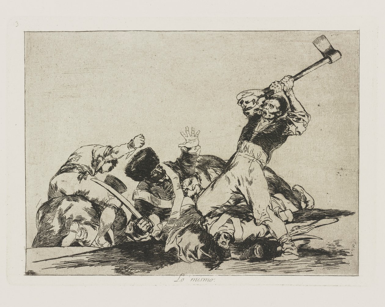 Lo mismo, Plaat 3 uit de serie Los desastres de la guerra door Francisco de Goya