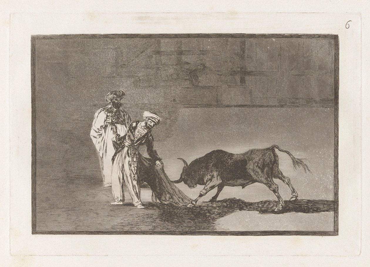 De Moren maken een ander spel in de ring met hun burnous door Francisco de Goya