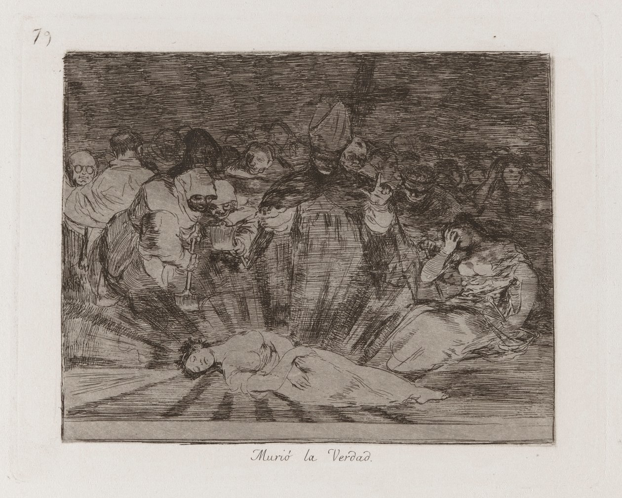 Murió la verdad, Plaat 79 uit Los desastres de la guerra door Francisco de Goya