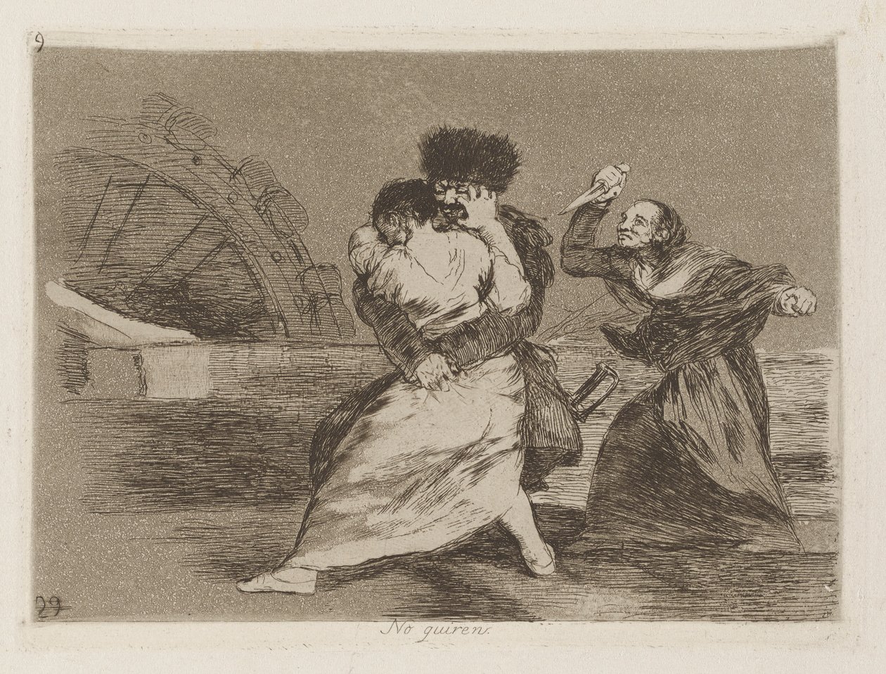 No quiren [sic] (Ze willen niet) door Francisco de Goya