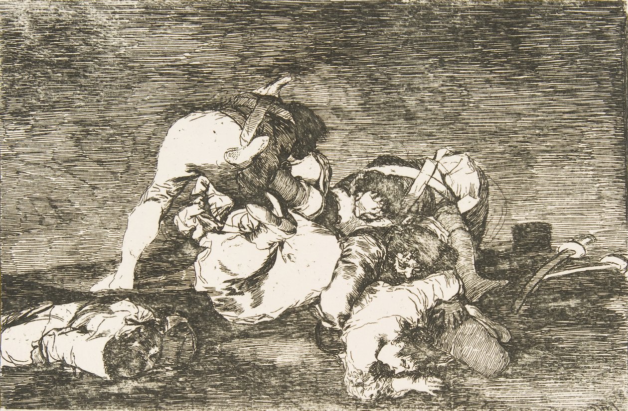 Plaat 10 uit De Rampen van de Oorlog Los Desastres de la Guerra: Noch deze. Tampoc... door Francisco de Goya
