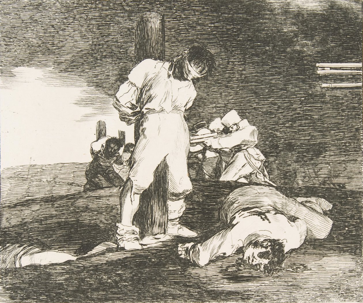 Plaat 15 uit De rampen van de oorlog Los Desastres de la Guerra: En er is geen hulp..., 1810 door Francisco de Goya
