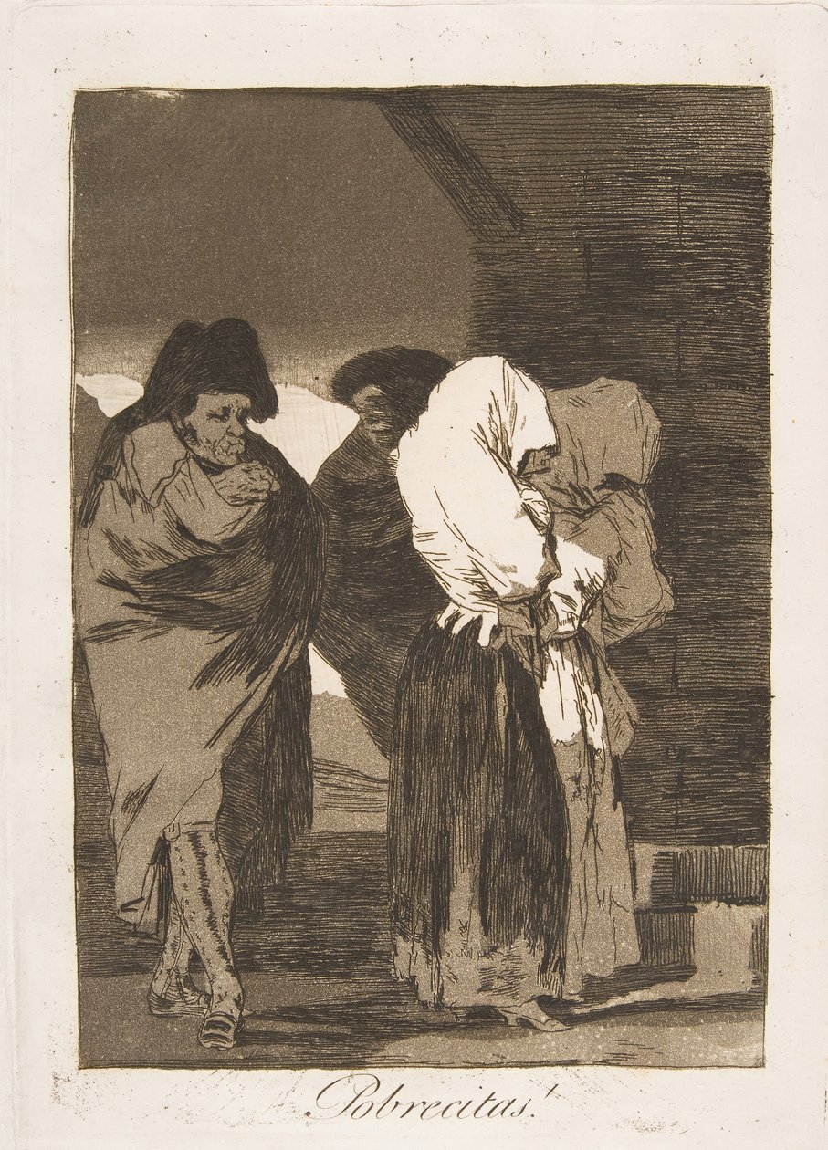 Plaat 22 uit Los Caprichos: Arme meisjes! Pobrecitas! door Francisco de Goya