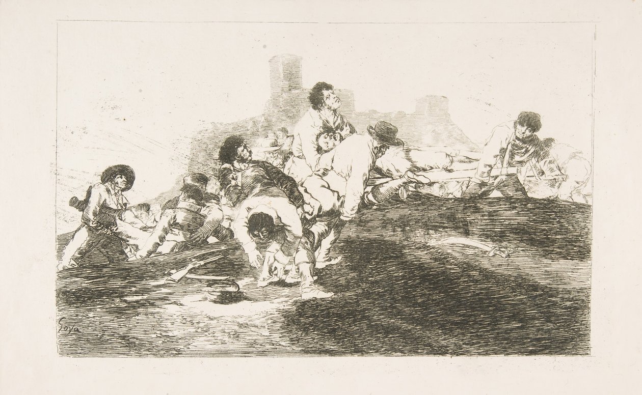 Plaat 24 uit De rampen van de oorlog Los Desastres de la Guerra: Ze kunnen nog steeds nuttig zijn, 1810 door Francisco de Goya