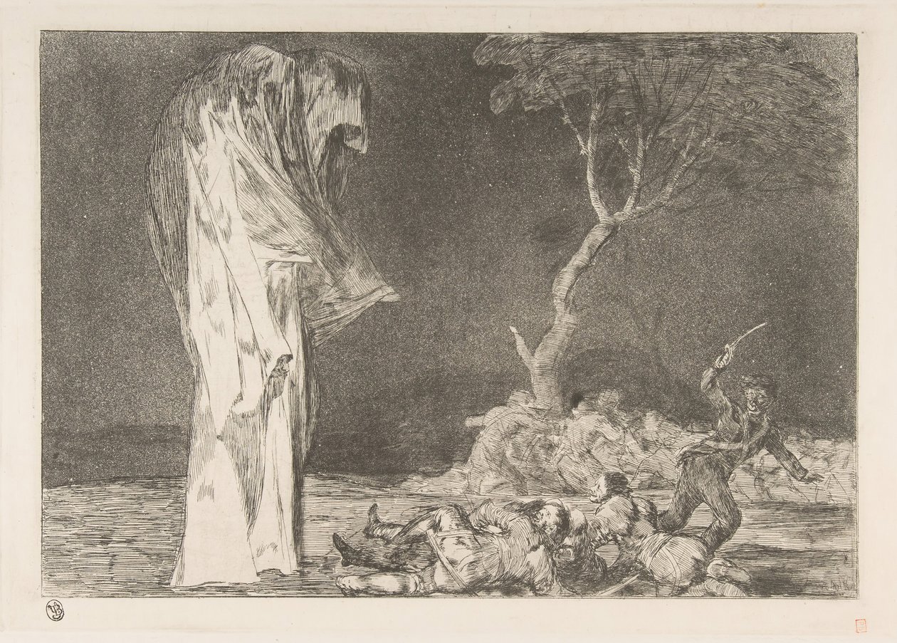 Plaat 2 uit de Disparates: Dwaasheid van Angst, ca. 1816-23 gepubliceerd ca. 1848 door Francisco de Goya