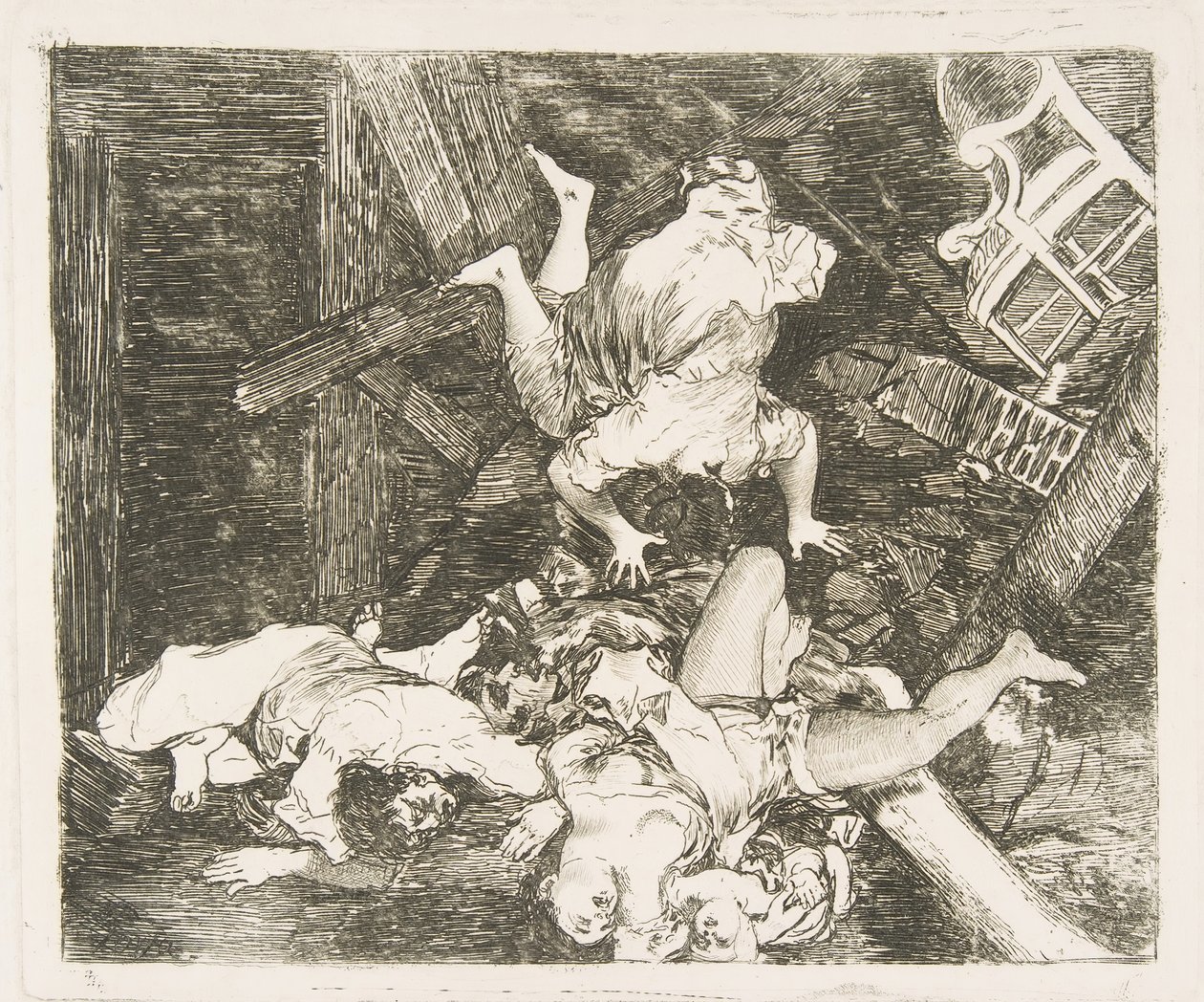 Plaat 30 uit De Rampen van de Oorlog: Verwoestingen van de Oorlog, 1810 door Francisco de Goya