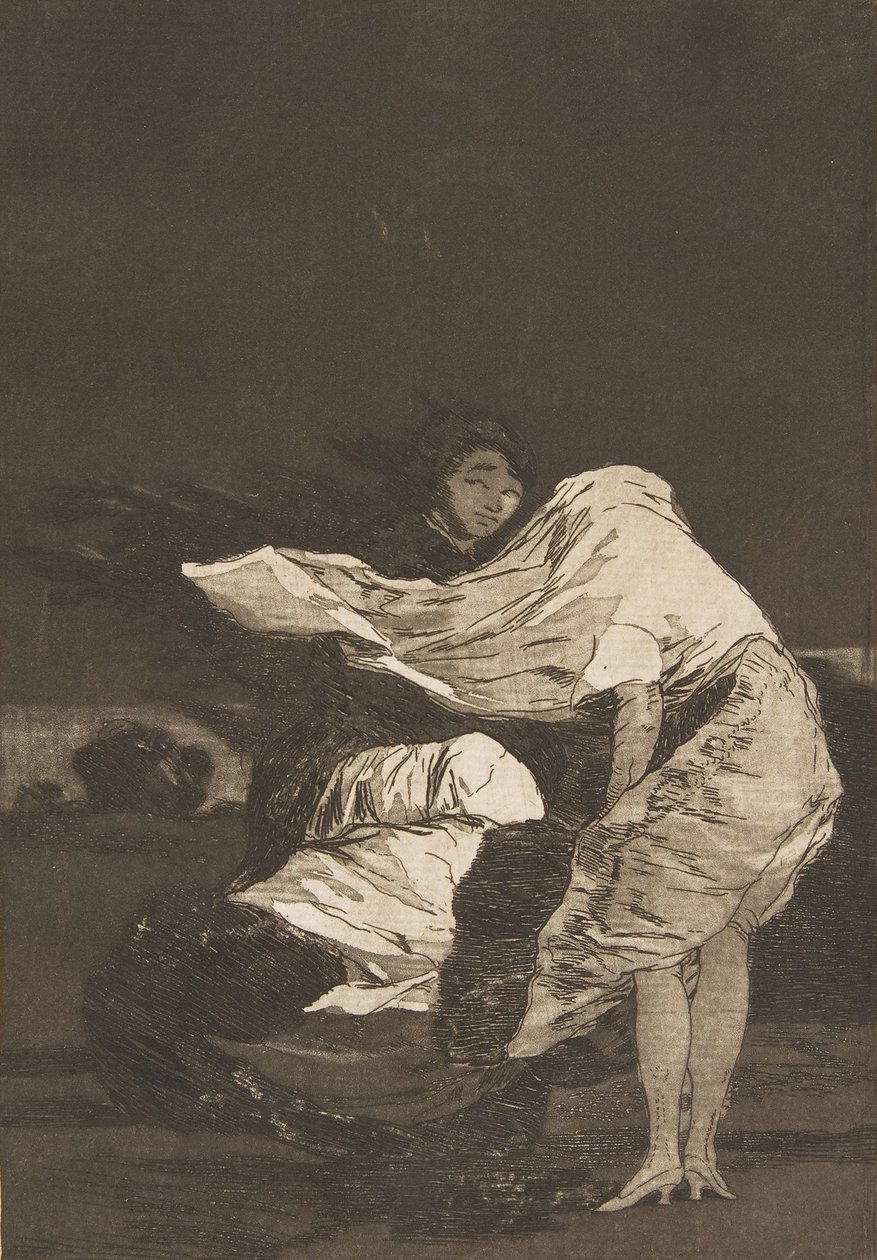 Plaat 36 uit Los Caprichos: Een slechte nacht Mala noche., ca. 1797-98 door Francisco de Goya