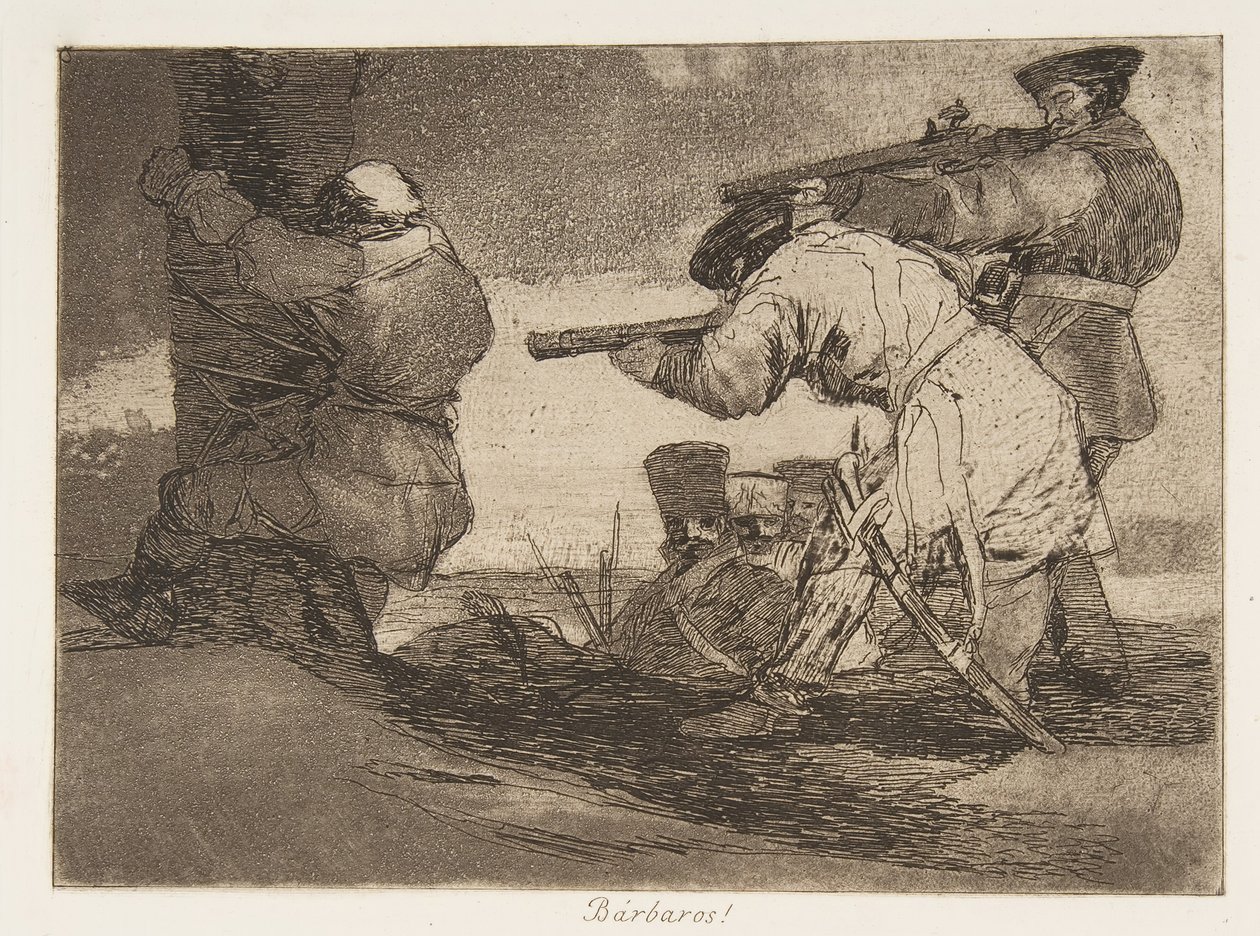 Plaat 38 uit De Rampen van de Oorlog Los Desastres de La Guerra: Barba door Francisco de Goya