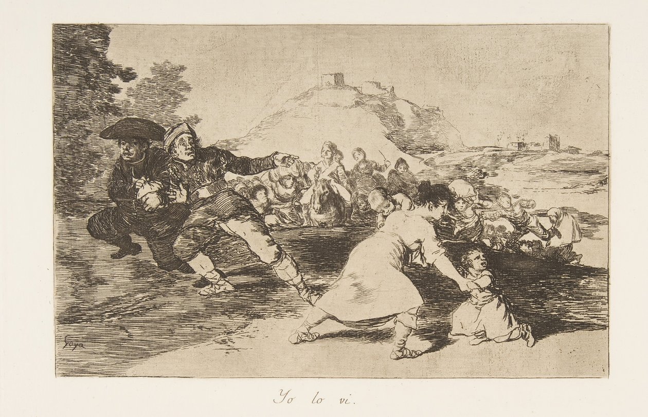Plaat 44 uit De rampen van de oorlog Los Desastres de la Guerra: Ik zag..., 1810 gepubliceerd 1863 door Francisco de Goya