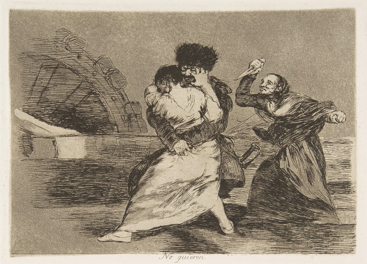 Plaat 9 uit De Rampen van de Oorlog: Ze... door Francisco de Goya