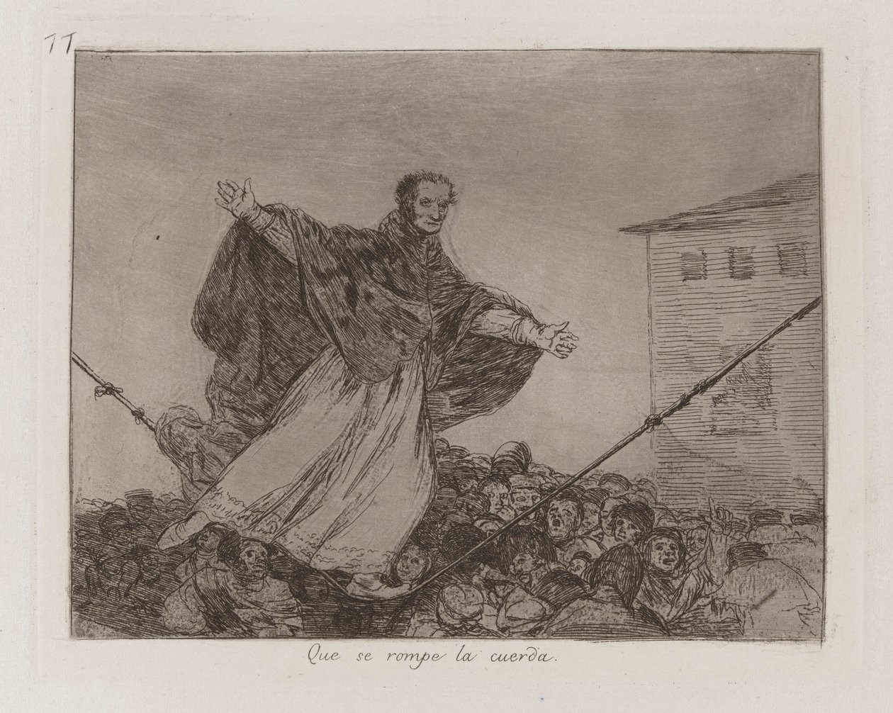 Que se rompe la cuerda, Plaat 77 uit Los desastres de la guerra door Francisco de Goya