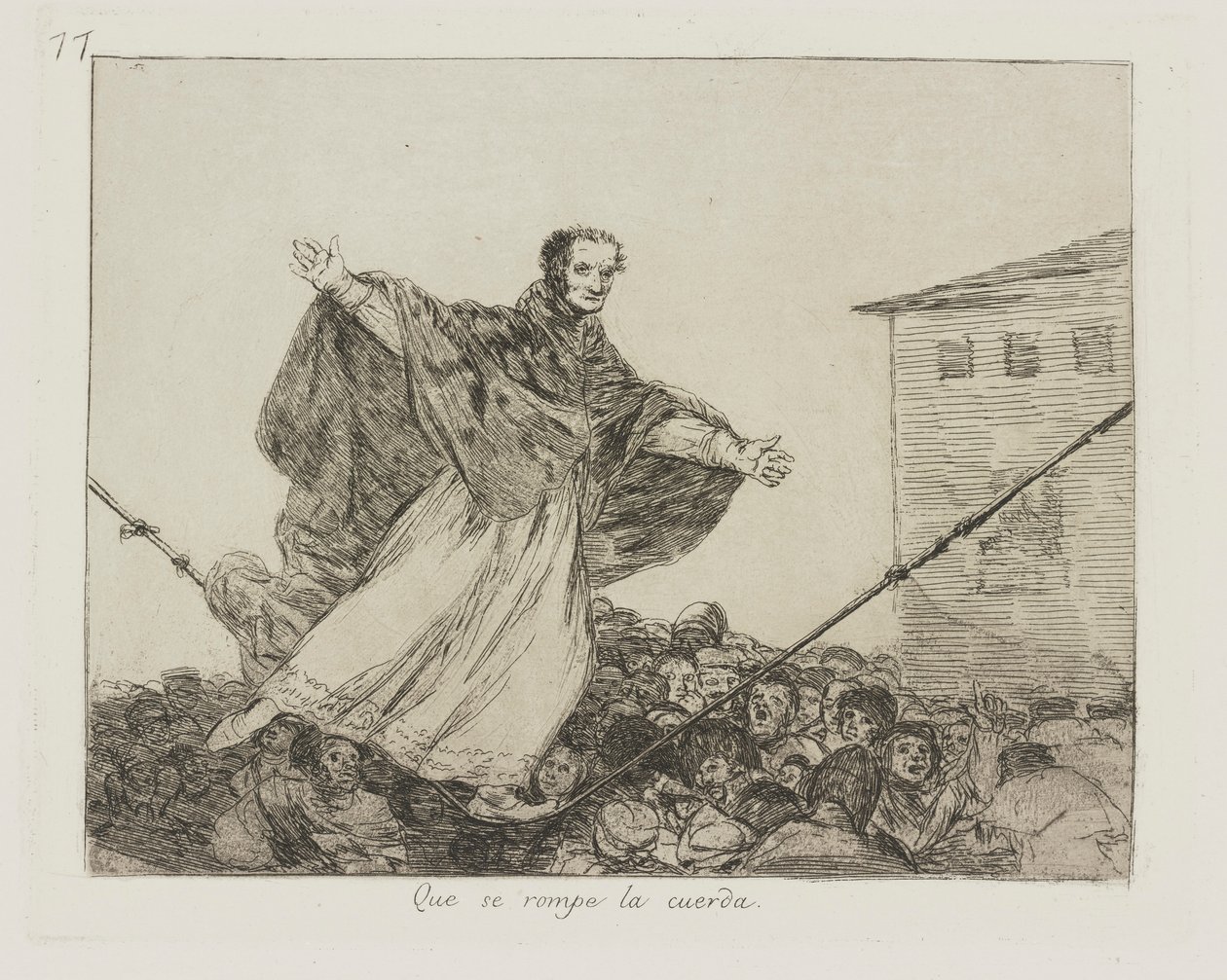 Moge het Touw Breken, pl. 77 uit de serie Los desastres de la guerra (De Rampen van de Oorlog) door Francisco de Goya