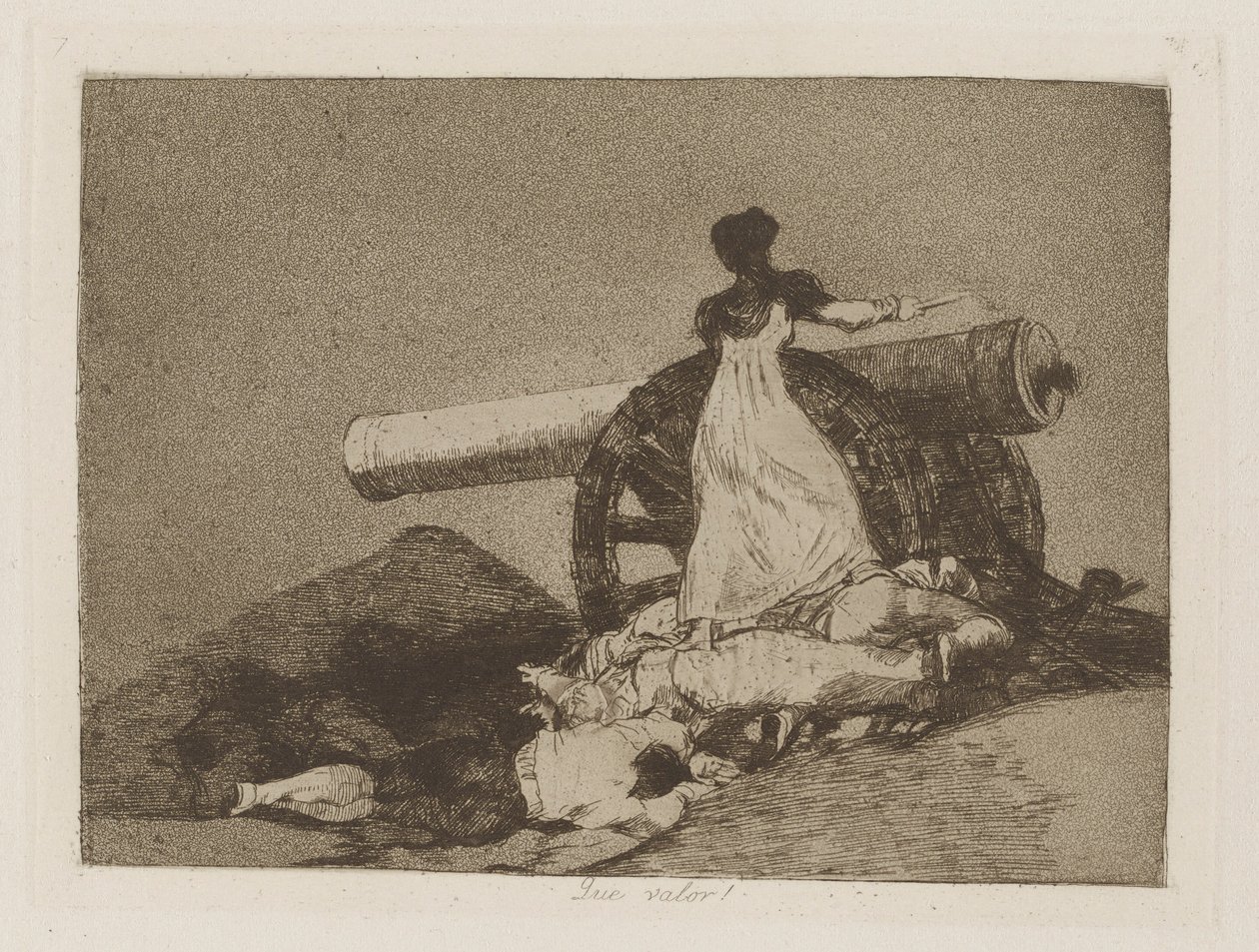 Que valor! (Wat een moed!), pl. 7 uit de serie Los desastres de la guerra (De rampen van de oorlog) door Francisco de Goya