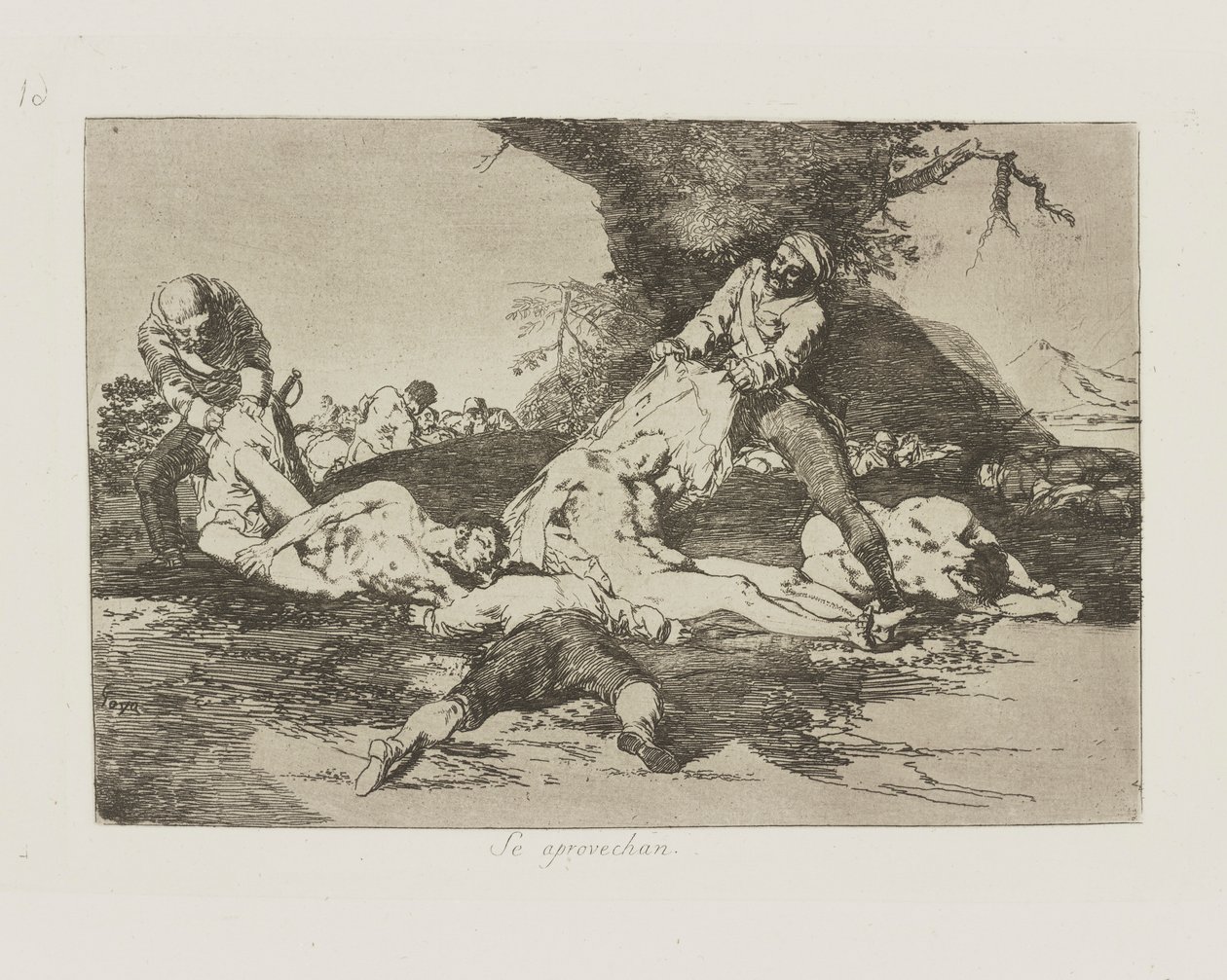 Ze maken er gebruik van., pl. 16 uit de serie Los desastres de la guerra (De Rampen van de Oorlog) door Francisco de Goya
