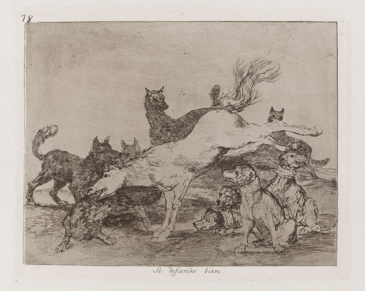 Se defiende bien, Plaat 78 uit Los desastres de la guerra door Francisco de Goya