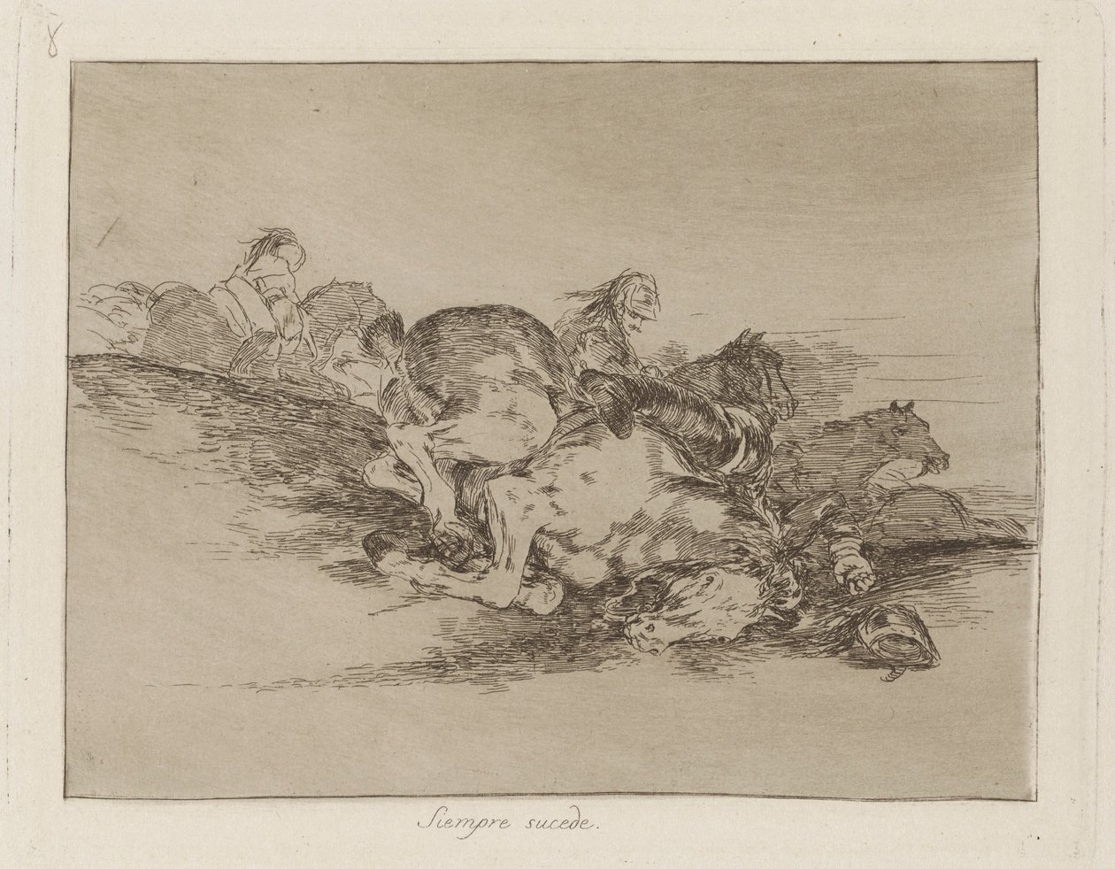 Siempre sucede (Het Gebeurt Altijd), pl. 8 uit de serie Los desastres de la guerra door Francisco de Goya