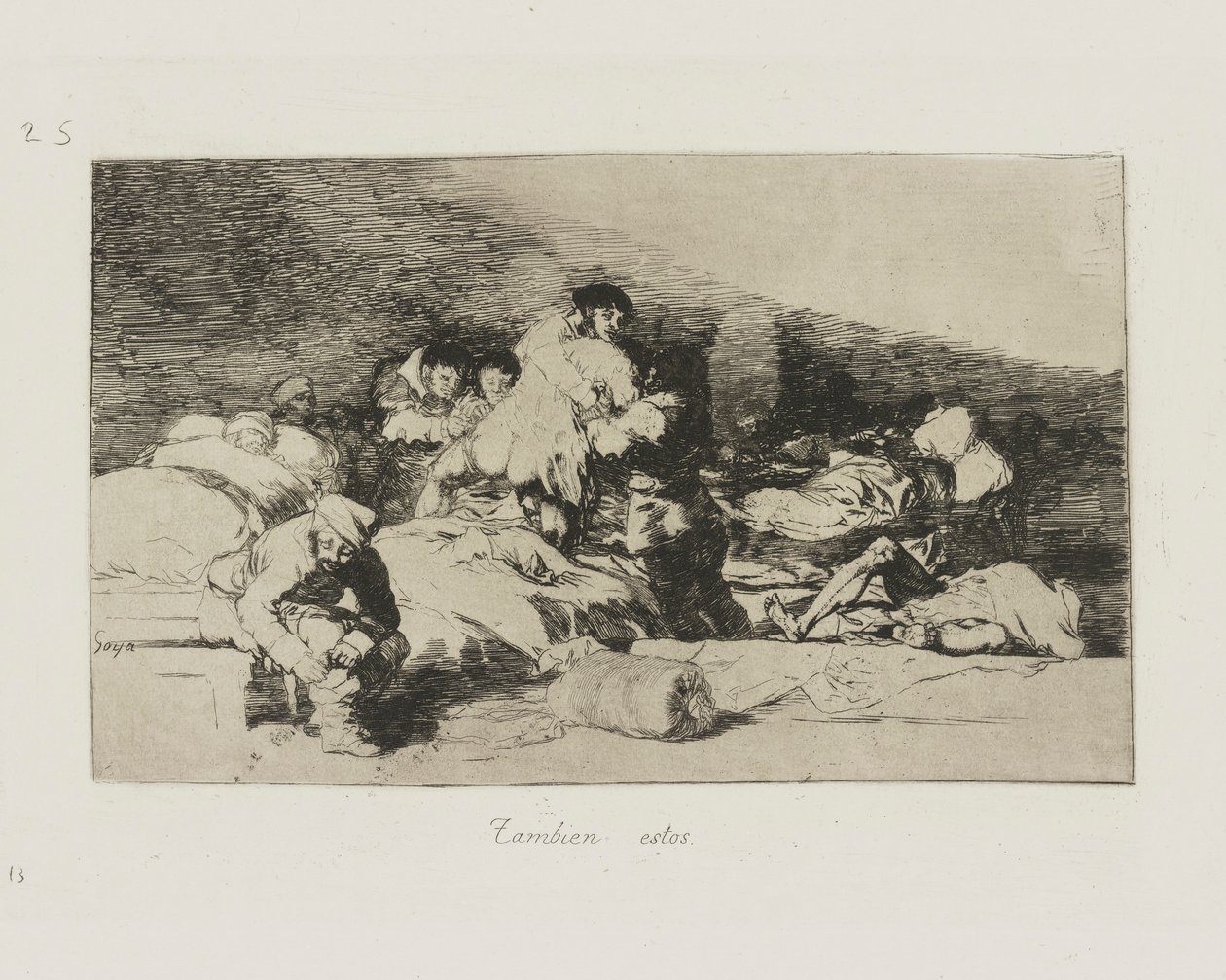 Tambien estos. (Deze Ook.), pl. 25 uit de serie Los desastres de la guerra (De Rampen van de Oorlog) door Francisco de Goya