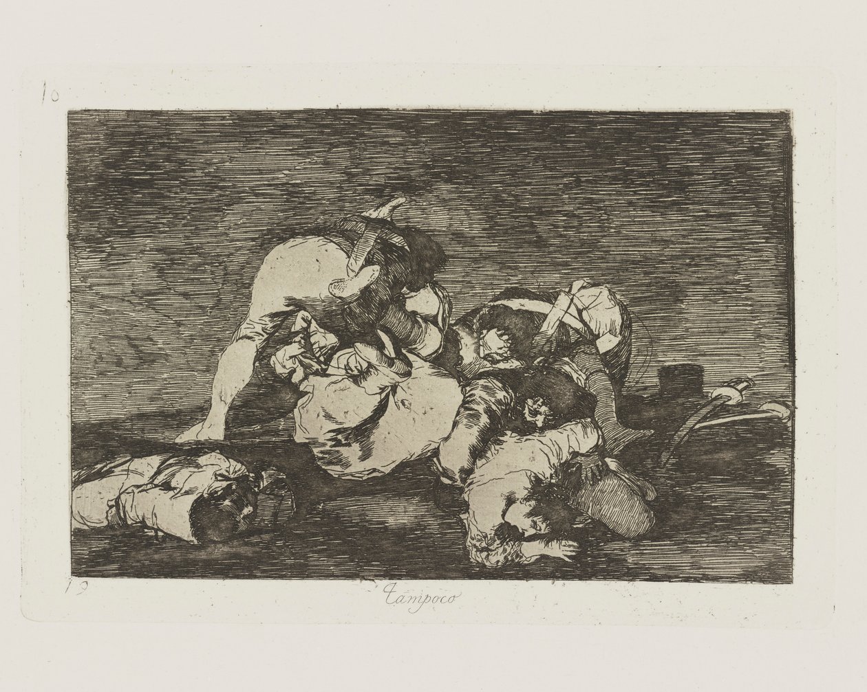 Tampoco. (Noch [Deze] Ook), pl. 10 uit de serie Los desastres de la guerra (De Rampen van de Oorlog) door Francisco de Goya