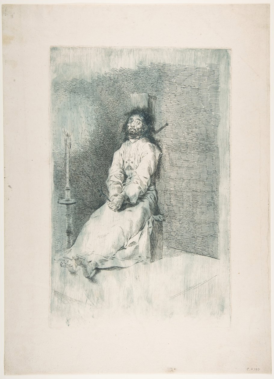De gewurgde man El agarrotado, ca. 1778-80 door Francisco de Goya