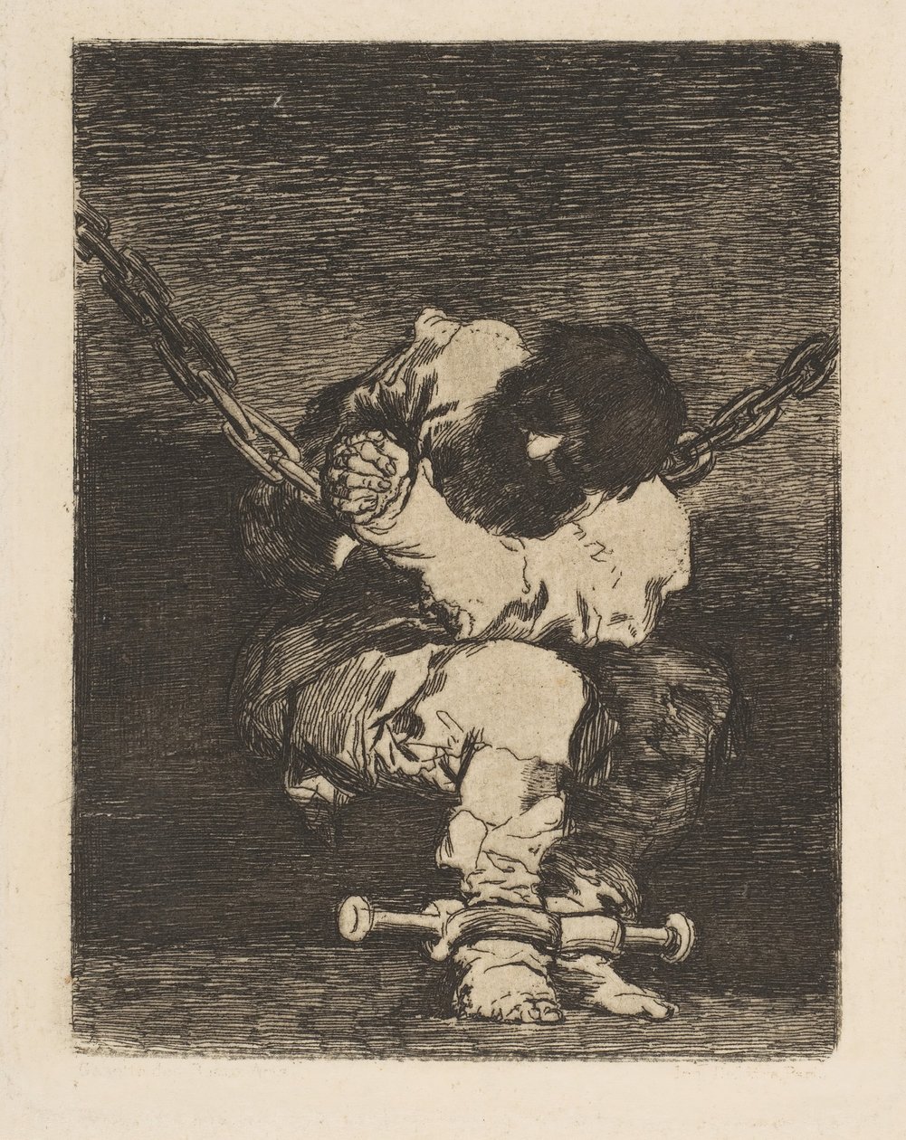 De bewaring is even barbaars als de misdaad Tan bárbara la seguridad como el delito door Francisco de Goya