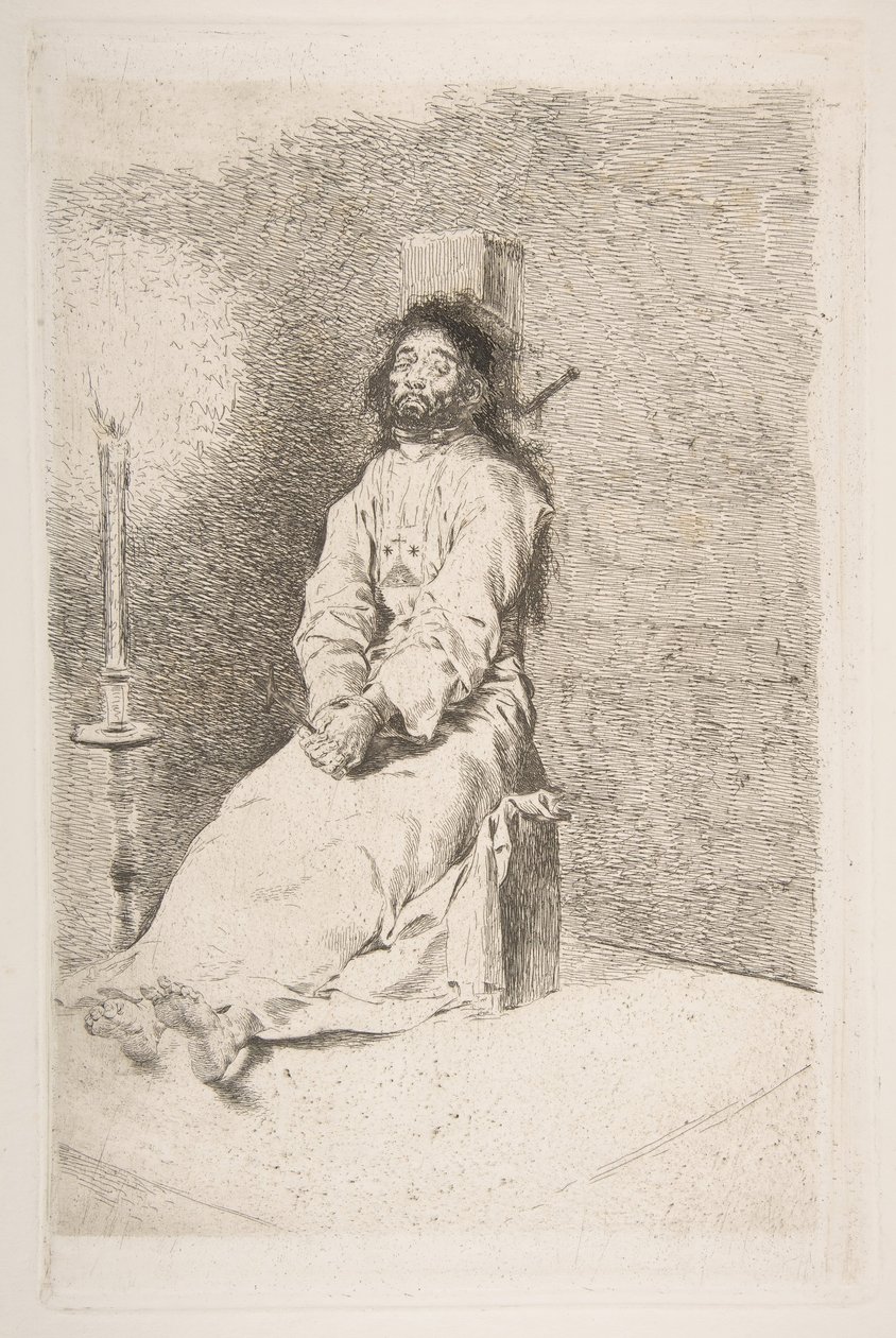 De gewurgde man, 1778-80 door Francisco de Goya
