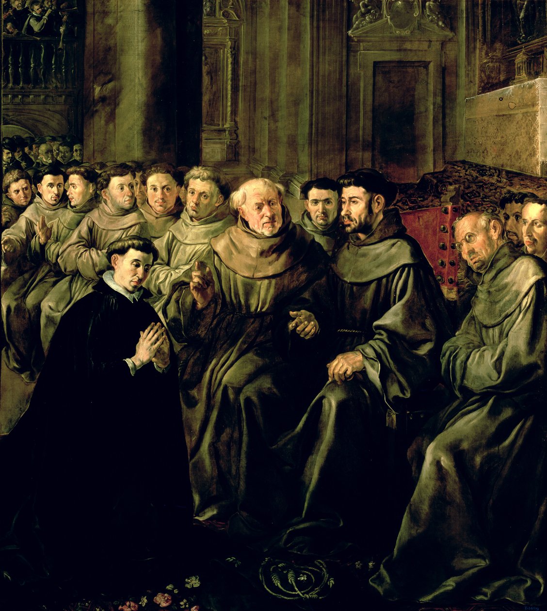 Verwelkoming van St. Bonaventura (1221-74) in de Franciscaner Orde, c.1628 door Francisco Herrera