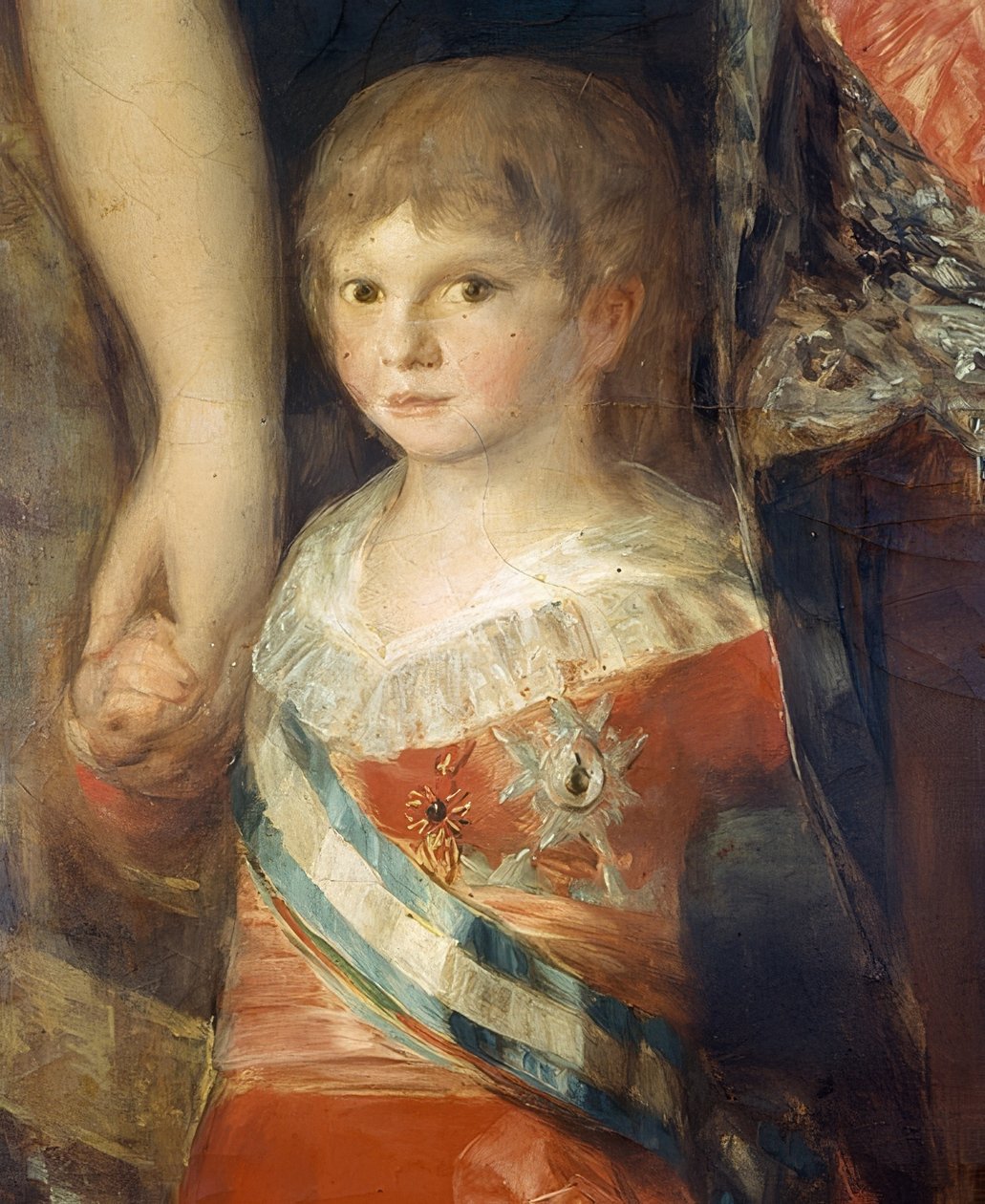 De familie van Karel IV van Spanje (detail) door Francisco de Goya