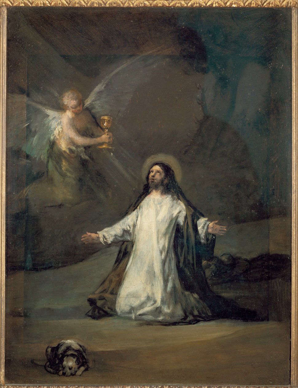 Christus in Getsemane ... door Francisco Jose de (circle of) Goya y Lucientes
