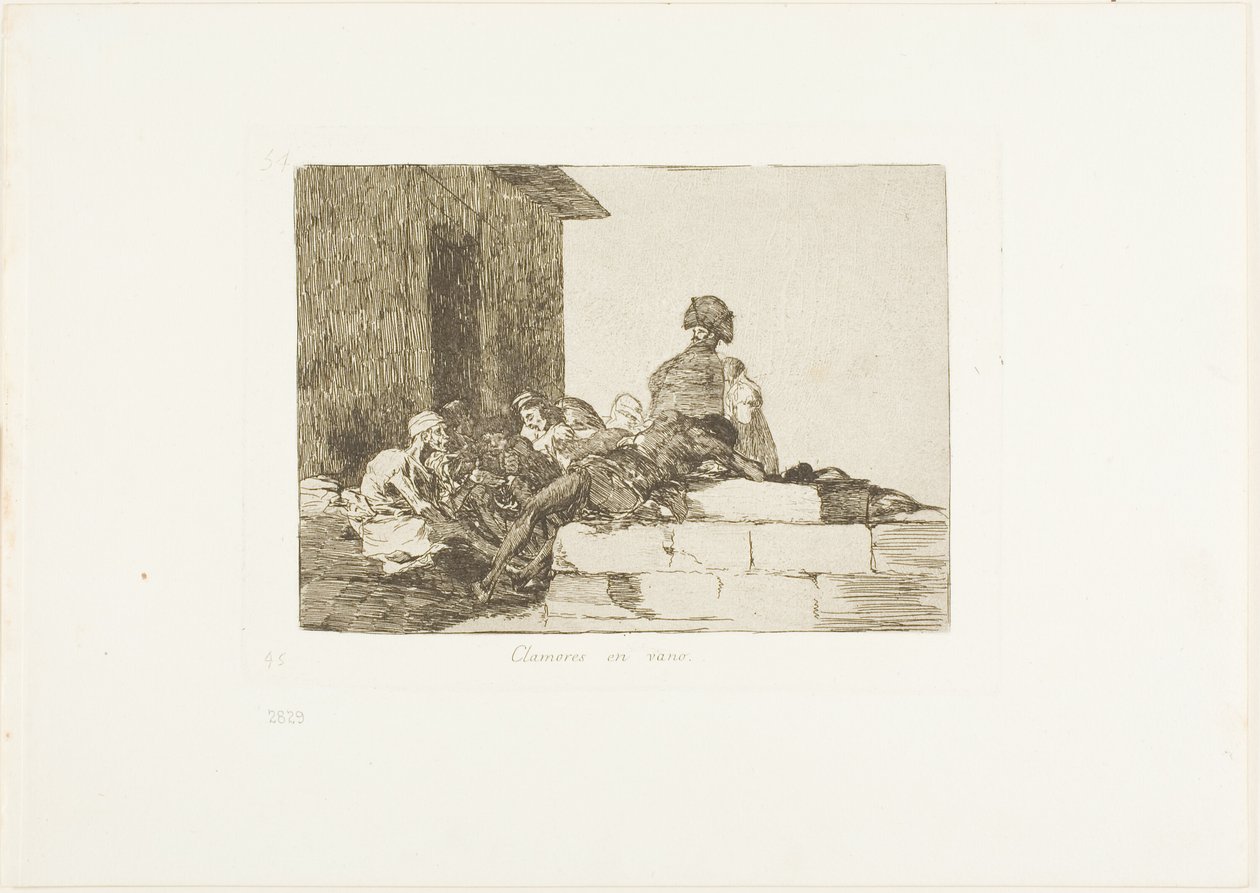 Beroepen zijn tevergeefs, plaat 54 uit De Rampen van de Oorlog door Francisco Jose de Goya y Lucientes
