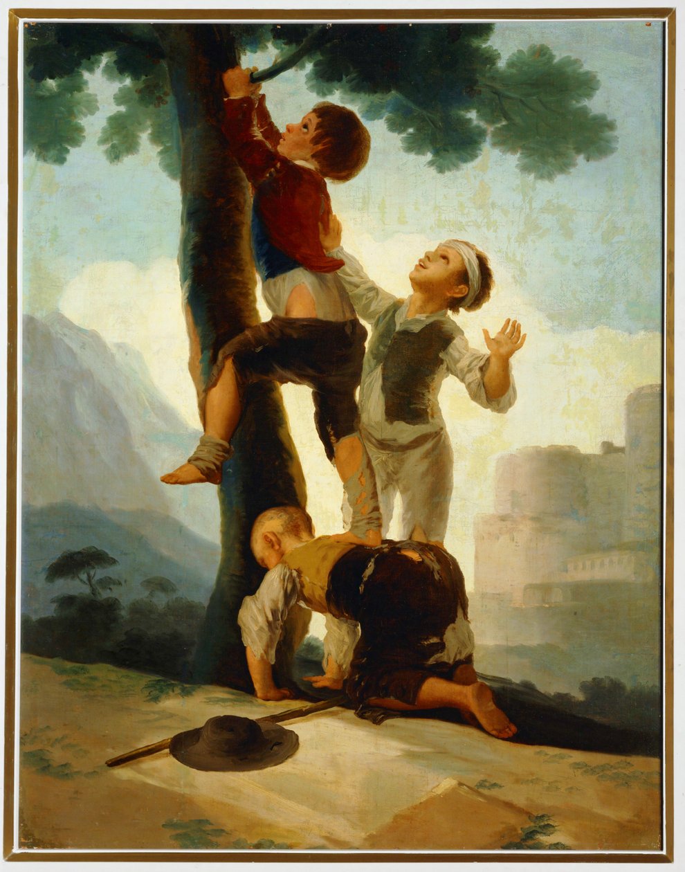 Jongens klimmen in een boom ... (schilderij op doek) door Francisco Jose de Goya y Lucientes
