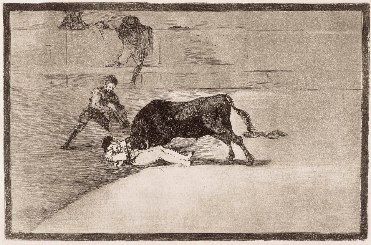 Stierengevecht: de ongelukkige dood van Pepe Hillo door Francisco de Goya