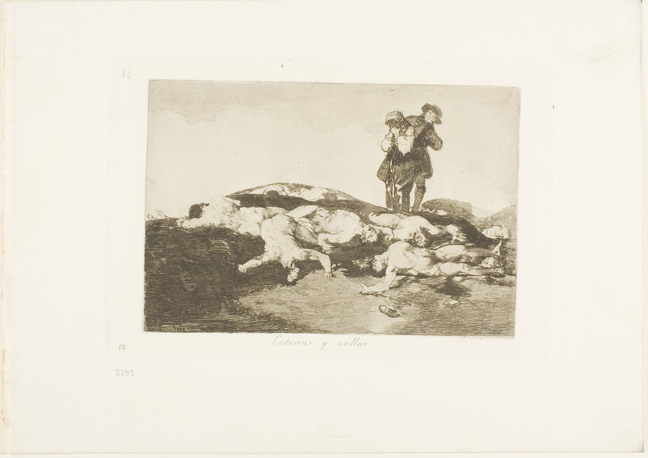 Begraaf ze en houd stil, plaat 18 uit De rampen van de oorlog door Francisco Jose de Goya y Lucientes
