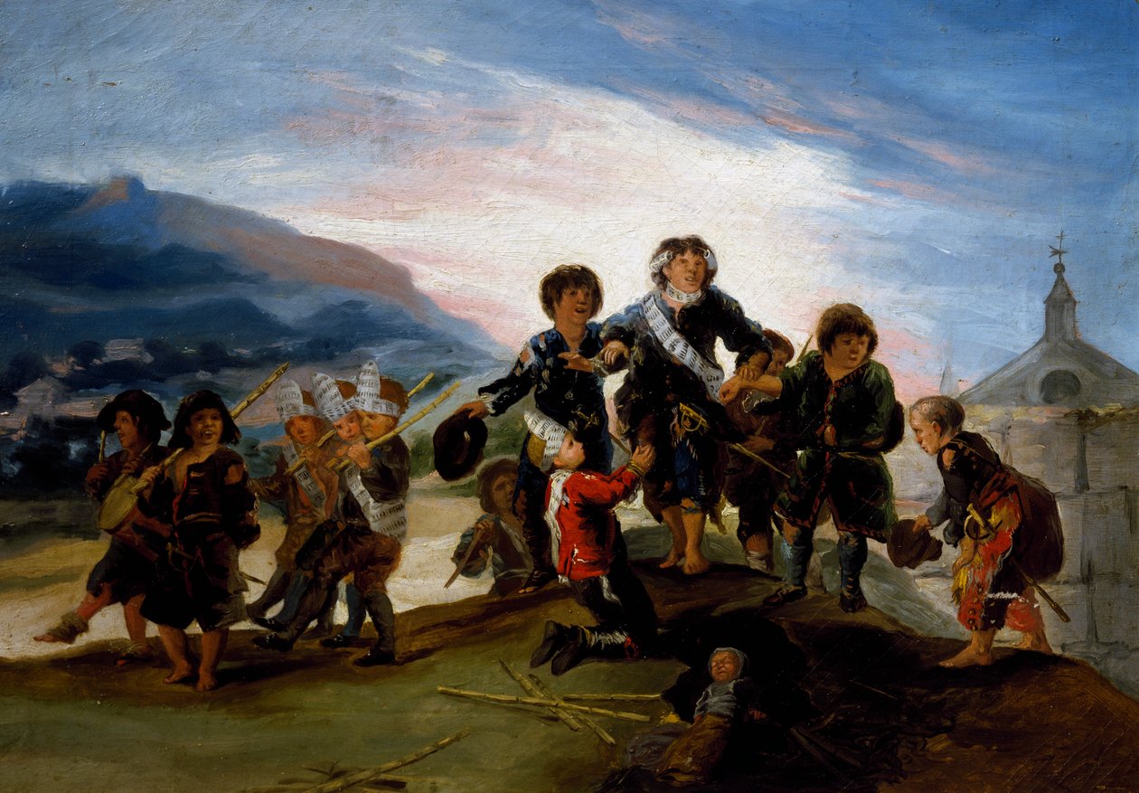 Kinderen spelen soldaatje door Francisco Jose de Goya y Lucientes