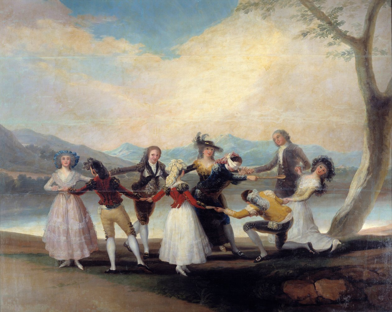 Colin Maillard (het spel van de blinde kip) door Francisco de Goya