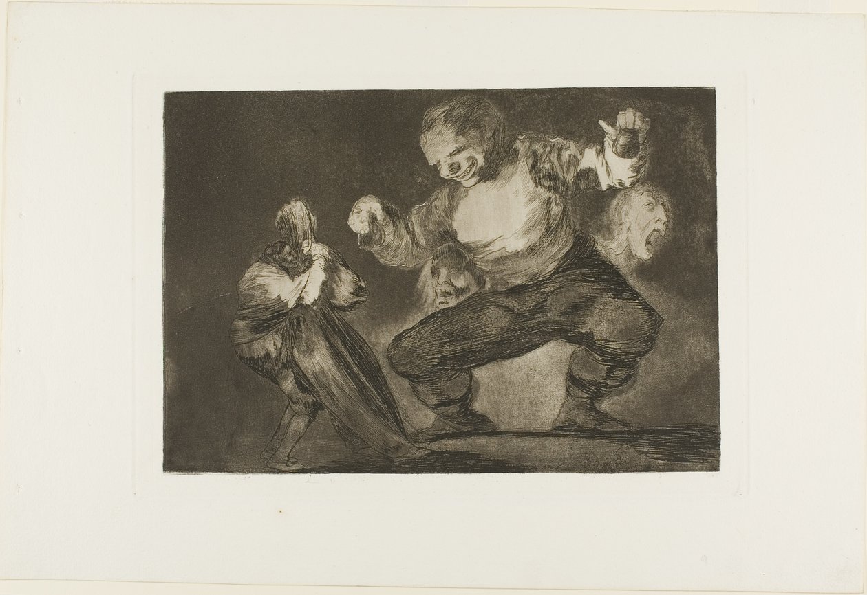 Dansende reus, uit Disparates, gepubliceerd als plaat 4 in Los Proverbios door Francisco Jose de Goya y Lucientes