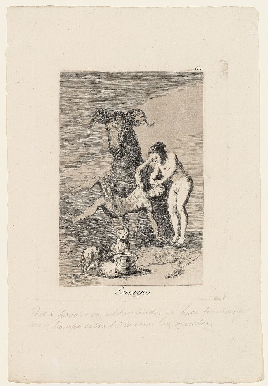 Ensayos, plaat uit "Los Caprichos" door Francisco de Goya