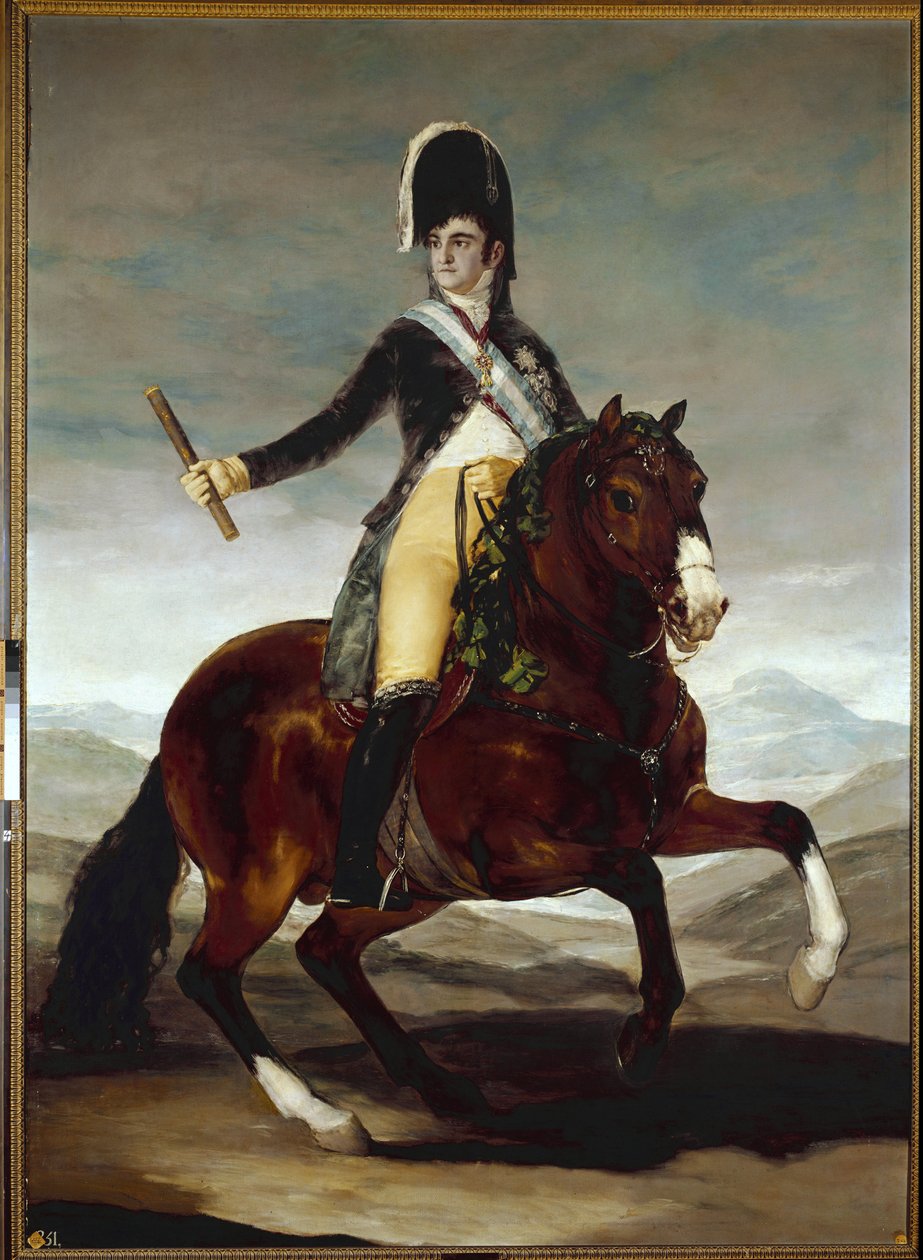 Ruiterportret van Ferdinand VII (Fernando VII) (1784-1833) door Francisco de Goya