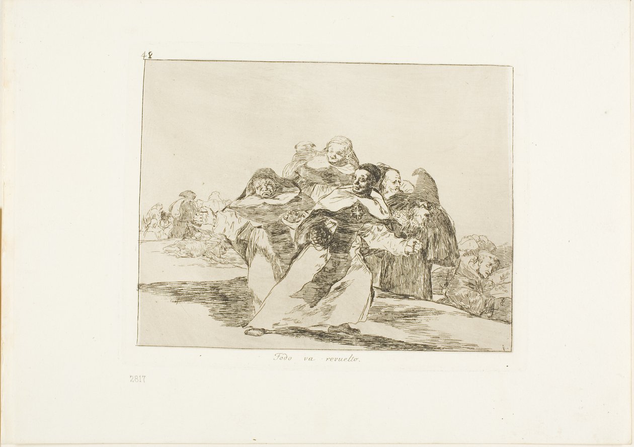 Alles is op zijn kop, plaat 42 uit De rampen van de oorlog door Francisco Jose de Goya y Lucientes