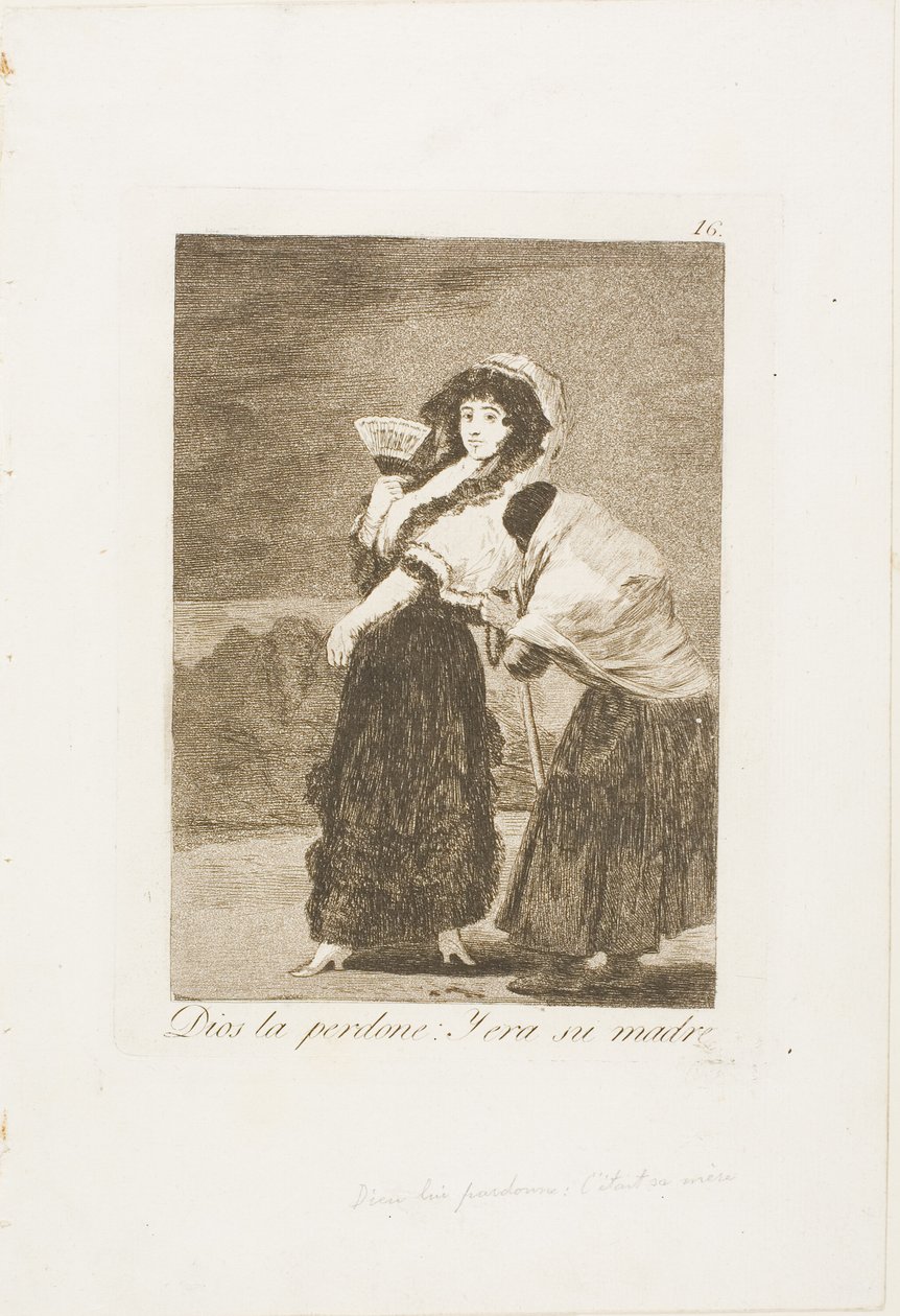 In hemelsnaam: en het was haar moeder, plaat 16 van Los Caprichos door Francisco Jose de Goya y Lucientes