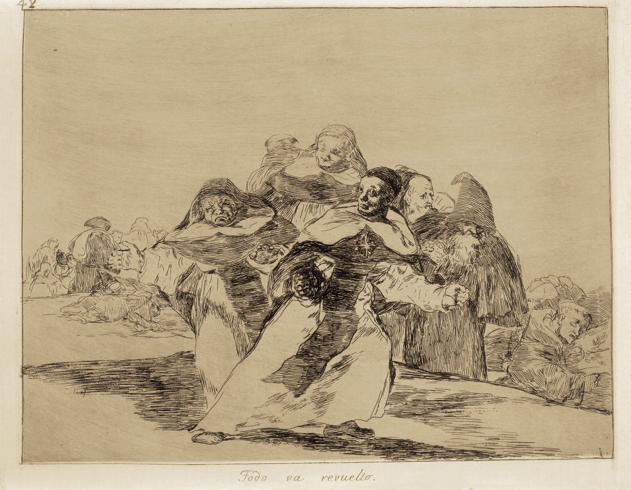 Alles is omgekeerd. 1810-1820. Plaat 42 van "De rampen van de oorlog". door Francisco Jose de Goya y Lucientes