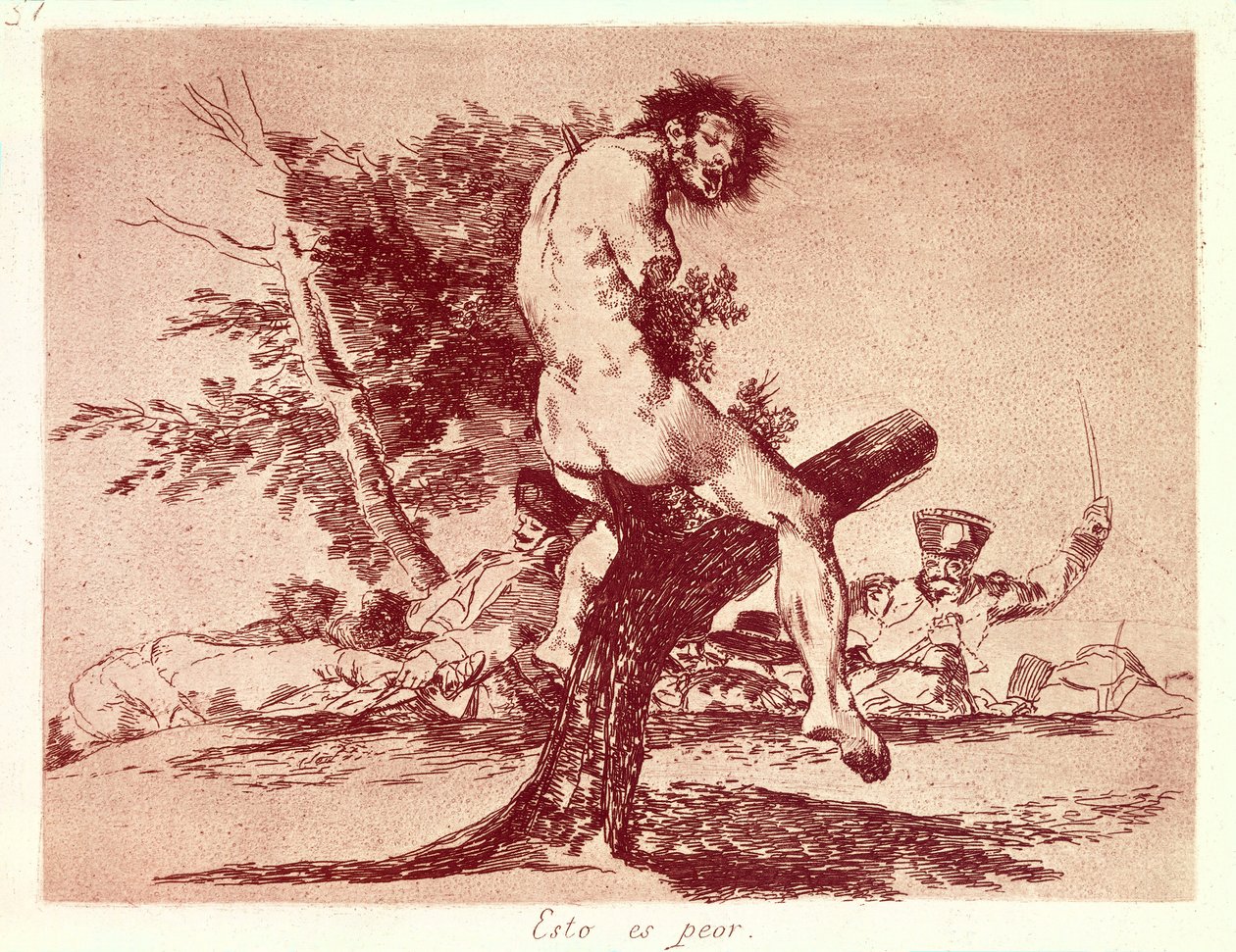 De rampen van de oorlog. Dit is erger. 1810-1820. door Francisco Jose de Goya y Lucientes