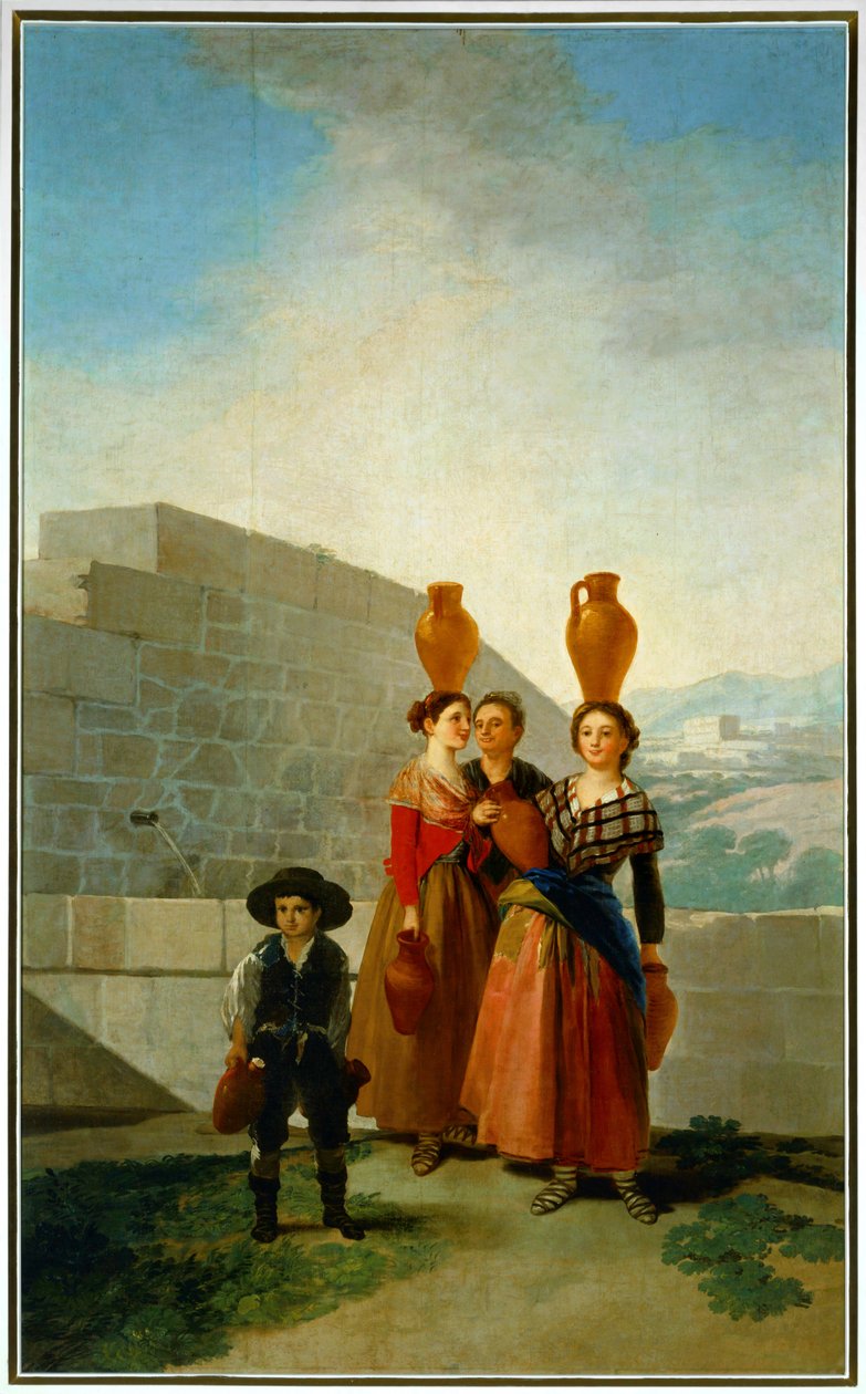 Meisjes met kannen water ... (schilderij op doek) door Francisco Jose de Goya y Lucientes