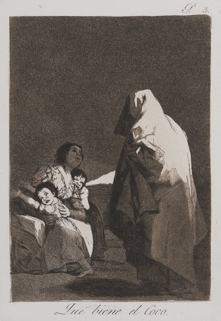 Daar komt de Boeman (Que viene el Coco) door Francisco de Goya