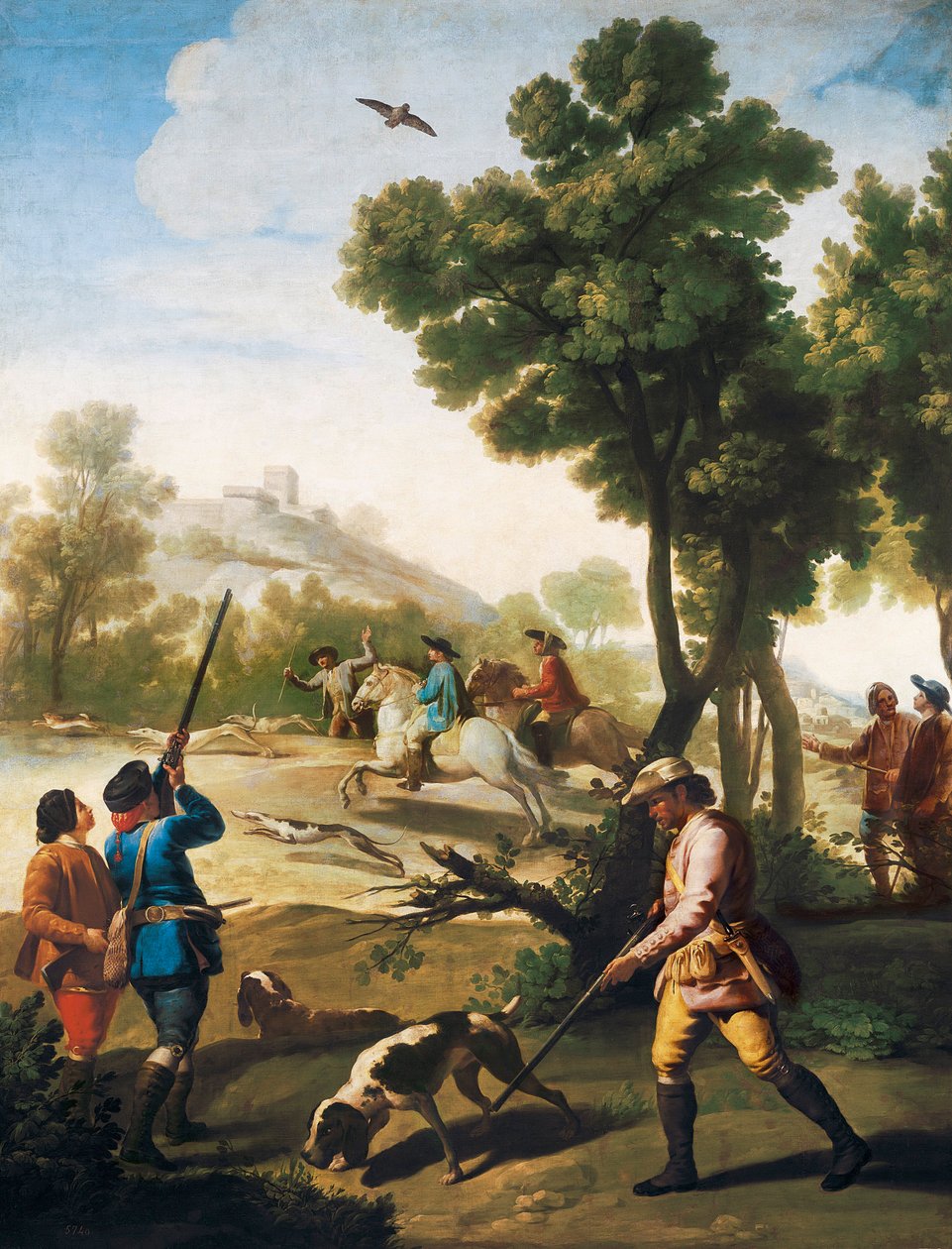 Jacht op kwartels, 1775 door Francisco de Goya