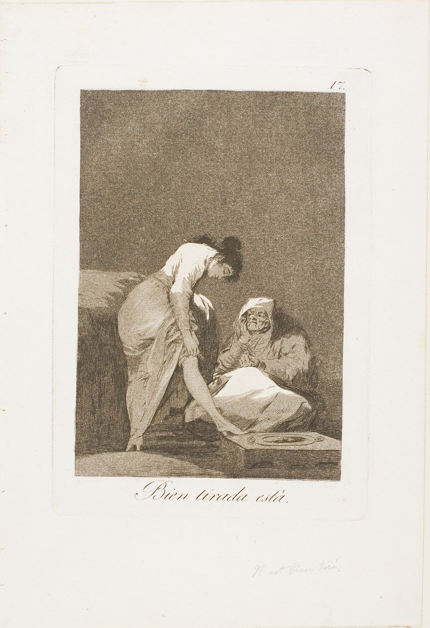 Het is mooi gespannen, plaat 17 uit Los Caprichos door Francisco Jose de Goya y Lucientes