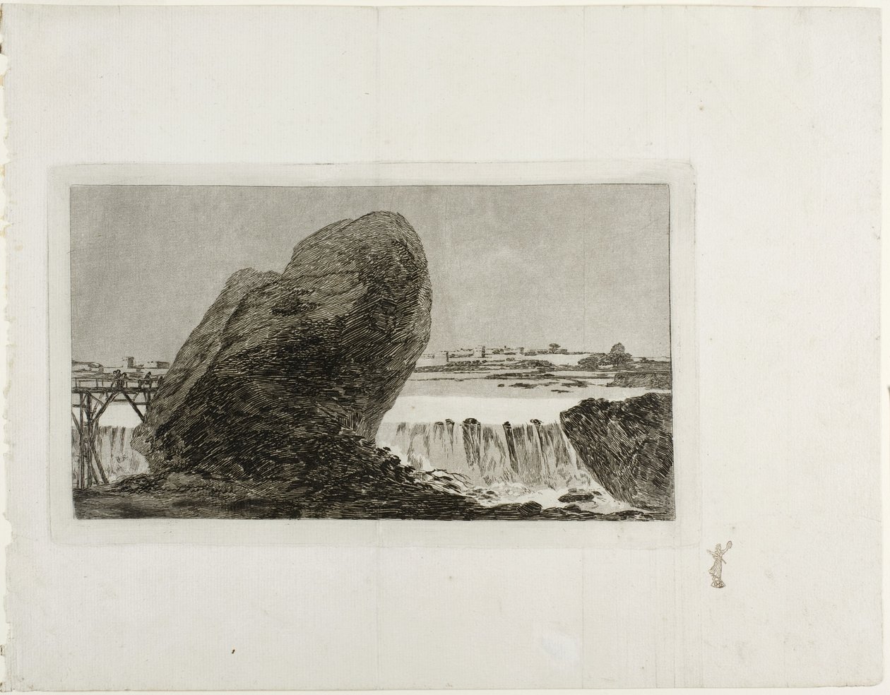 Landschap met Waterval door Francisco de Goya