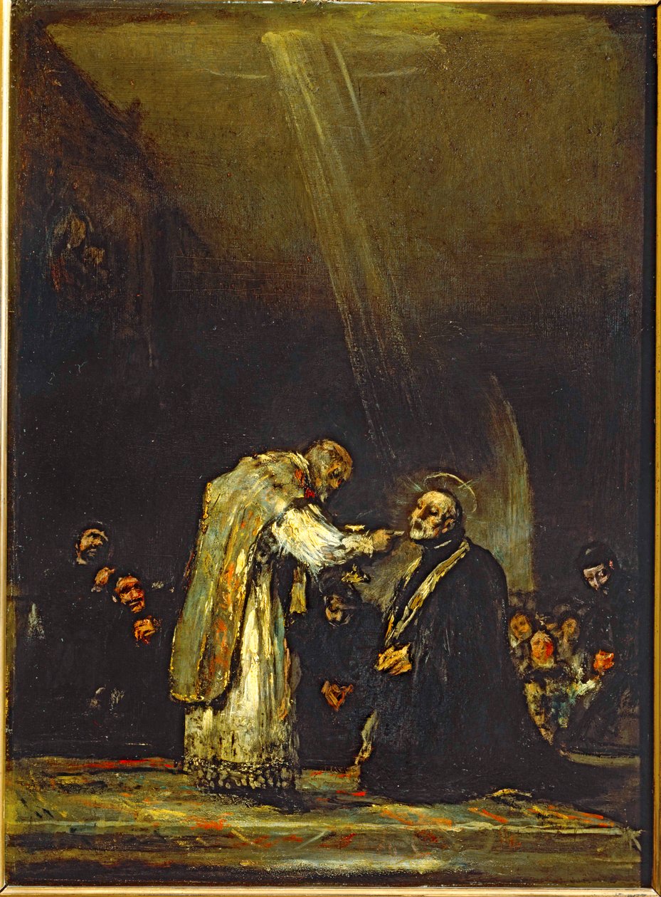 Laatste communie van de heilige Jozef van Calasanz ... (schilderij op hout) door Francisco Jose de Goya y Lucientes
