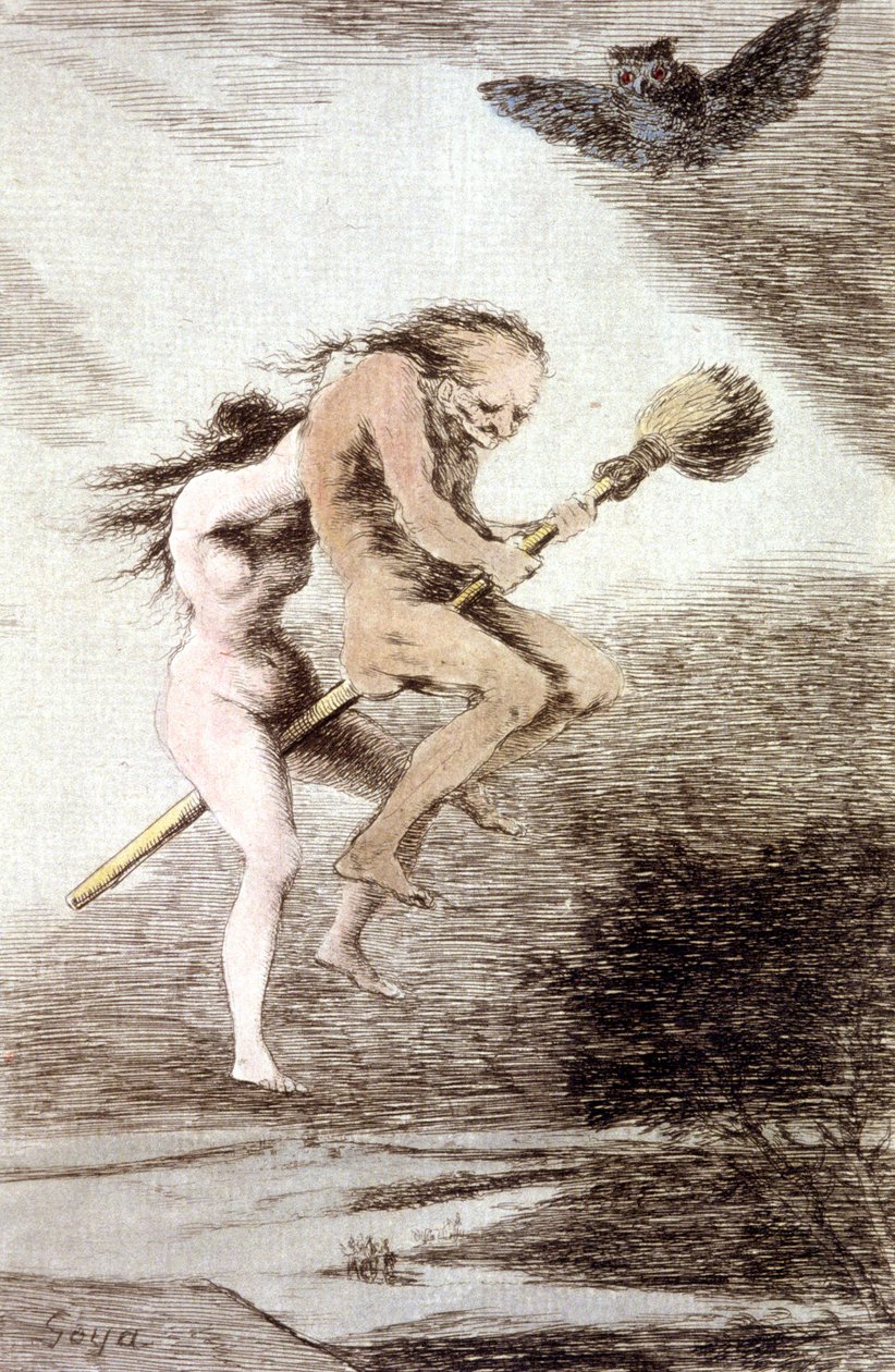 "Linda maestria" heksen op een bezem, c. 1802 door Francisco Jose de Goya y Lucientes